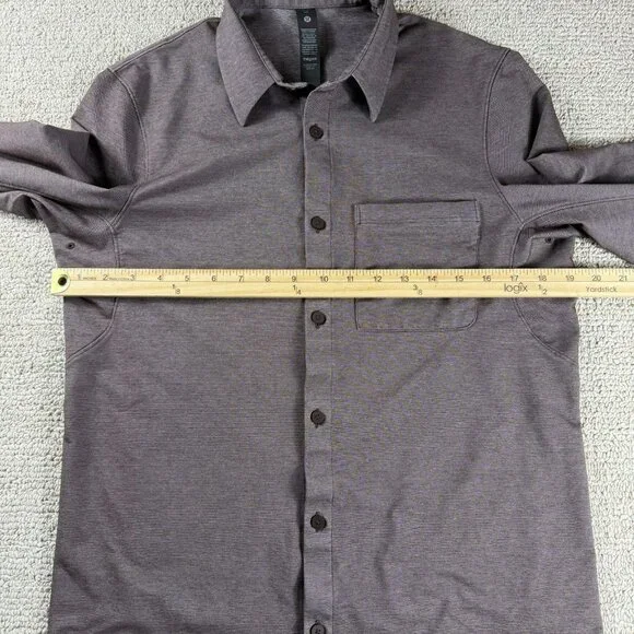 Lululemon Commission Brushed Woven Shirt Brown Men’s Size Small - Picture 5 of 8